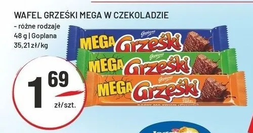 Wafel Grześki Mega w czekoladzie promocja w Sedal