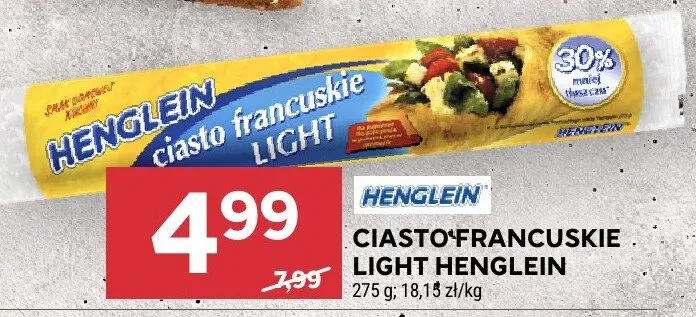 Ciasto francuskie Light Henglein promocja w Stokrotka