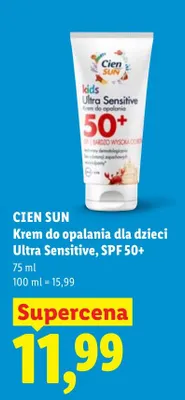 Krem do opalania dla dzieci Ultra Sensitive, SPF 50+ promocja w Lidl