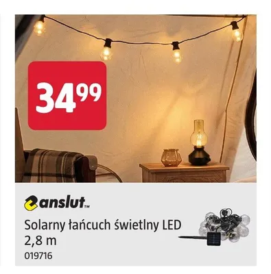 Solarny łańcuch świetlny LED Anslut 2,8 m promocja w Jula