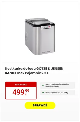 Kostkarka do lodu Götze & Jensen Inox promocja w Media Expert