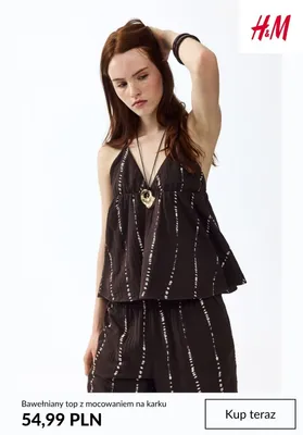 Bawełniany top z mocowaniem na karku promocja w H&M