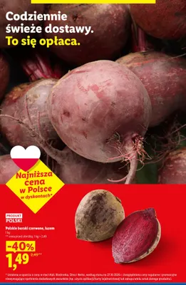 Buraki czerwone polska promocja w Lidl