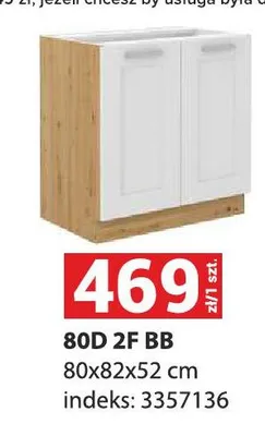 Szafka 80D 2F BB 80x82x52cm promocja w Merkury Market