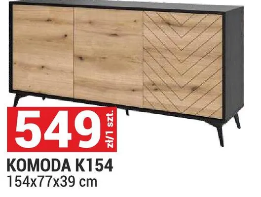 Komoda K154 System Diamond kolor evoke/czarny 154x77x39cm promocja w Merkury Market