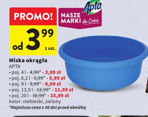 Miska okrągła 9 l Apta promocja w Intermarche