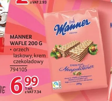 Wafle Manner orzech laskowy promocja w Selgros