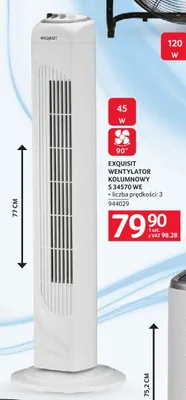Wentylator kolumnowy Exquisit S 34570 WE 45W 77cm promocja w Selgros