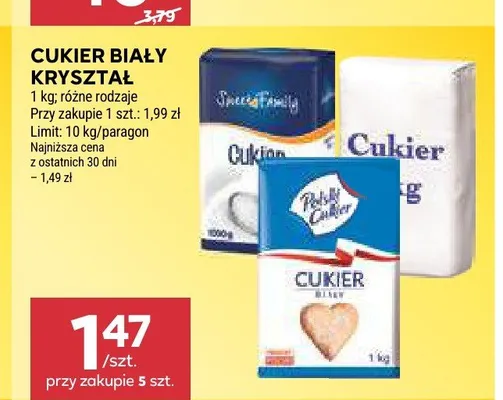 Cukier biały kryształ promocja w Stokrotka