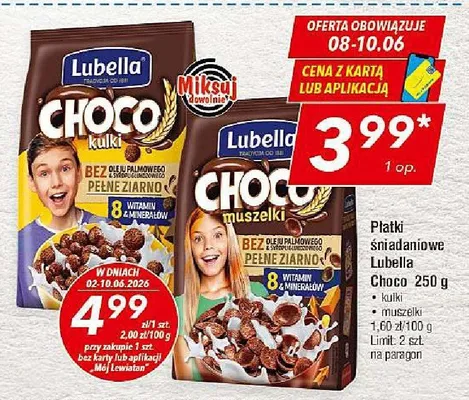 Płatki śniadaniowe Lubella Choco kulki promocja w LEWIATAN