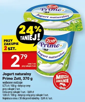Jogurt naturalny primo zott promocja w Twój Market