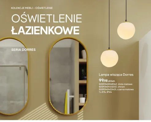 Lampa wisząca Dorres 1-punktowa chrom promocja w Castorama