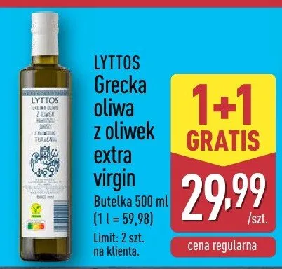 Grecka oliwa z oliwek extra virgin promocja w Aldi