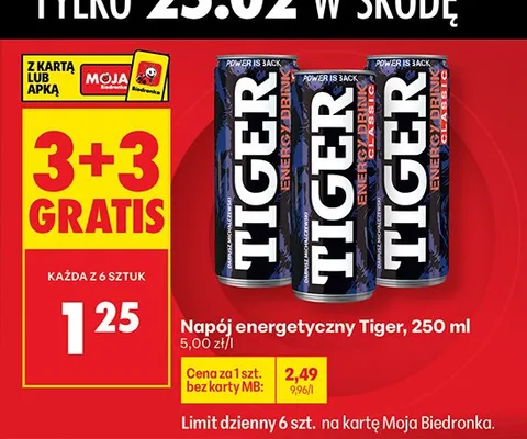 Napój energetyczny watermelon strawberry no sugar Frugo promocja w Biedronka