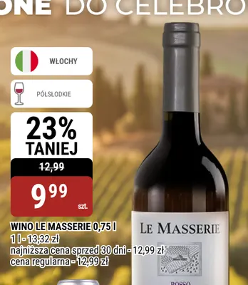 Wino białe Le Masserie promocja w bi1