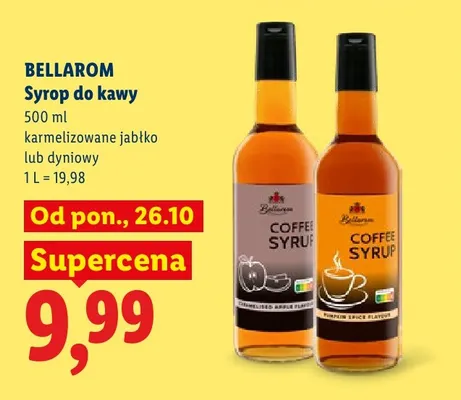 Syrop do kawy dyniowy Bellarom promocja w Lidl