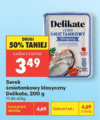 Serek śmietankowy klasyczny Delikate promocja w Biedronka