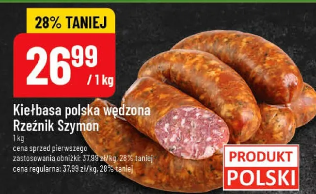 Kiełbasa polska wędzona Rzeźnik Szymon promocja w POLOmarket