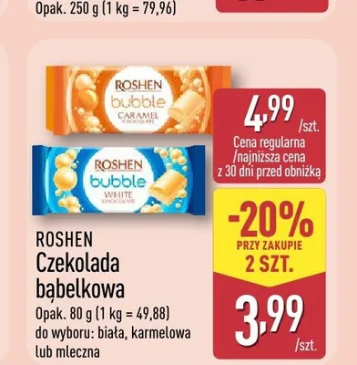 Czekolada bąbelkowa karmelowa promocja w Aldi