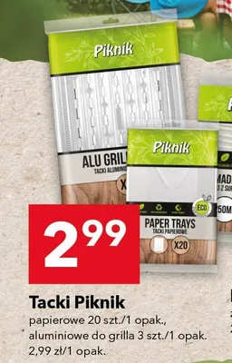 Tacki papierowe 20 szt./1 opak., aluminiowe do grilla 3 szt./1 opak. promocja w LEWIATAN