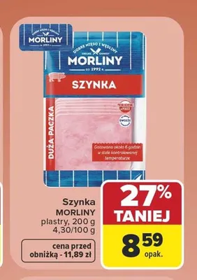 Szynka Morliny plastry promocja w Carrefour