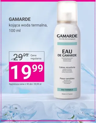 Woda termalna kojąca Gamarde promocja w Hebe