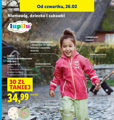 Kurtka przeciwdeszczowa dziecięca promocja w Lidl