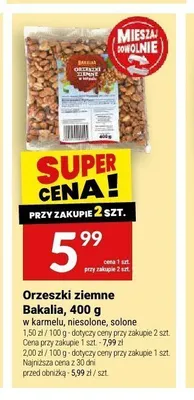 Orzeszki ziemne Bakalia niesolone 400 g promocja w Twój Market