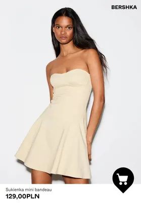 Sukienka mini bandeau Bershka promocja w Bershka