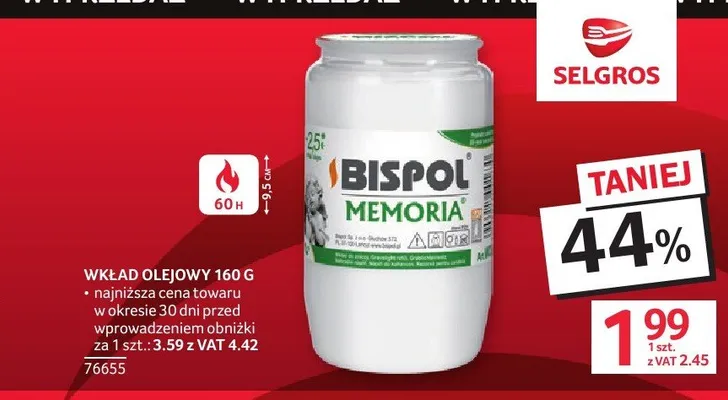 Wkład olejowy Bispol Memoria promocja w Selgros