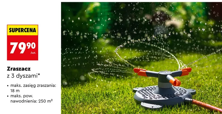 Zraszacz z 3 dyszami promocja w Biedronka