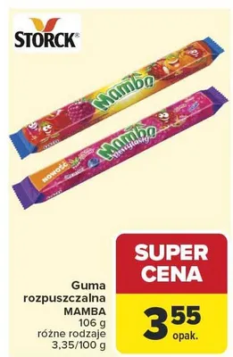 Guma rozpuszczalna Mamba promocja w Carrefour Market