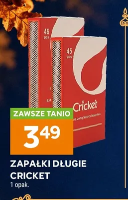 Zapałki długie Cricket promocja w Stokrotka