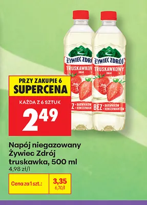 Napój niegazowany Żywiec Zdrój truskawka promocja w Biedronka