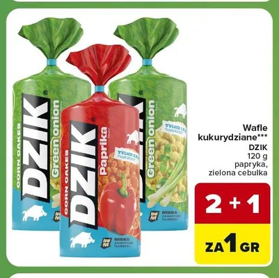 Wafle kukurydziane Dzik papryka promocja w Carrefour Express