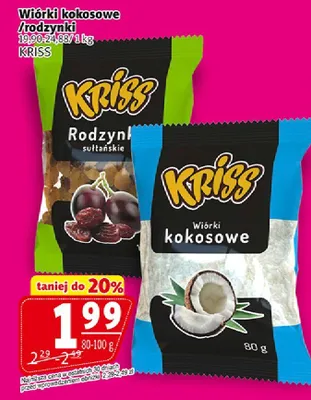 Wiórki kokosowe/rodzynki promocja w Prim Market