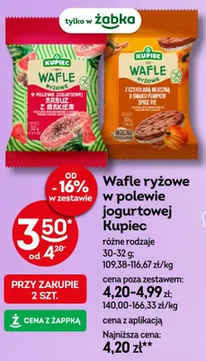 Wafle ryżowe w polewie jogurtowej Kupiec promocja w Żabka