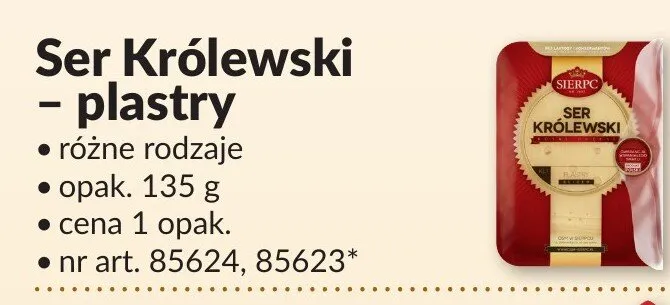 Ser Królewski - plastry różne rodzaje promocja w Makro