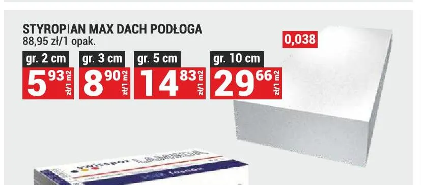 Styropian Max Dach Podłoga gr. 5 cm promocja w Merkury Market