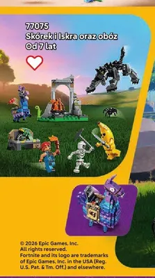 Klocki LEGO Fortnite 77075 Skórek i Iskra oraz obóz promocja w LEGO