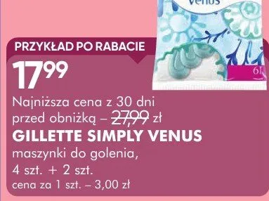 Maszynki do golenia GILLETTE SIMPLY VENUS maszynki do golenia, 4 szt. + 2 szt. promocja w Makro