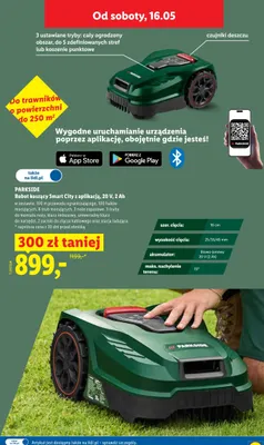 Robot koszący Smart City z aplikacją Parkside 20V 2Ah promocja w Lidl