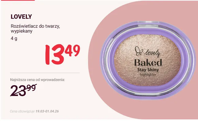 Rozświetlacz do twarzy, wypiekany promocja w Rossmann