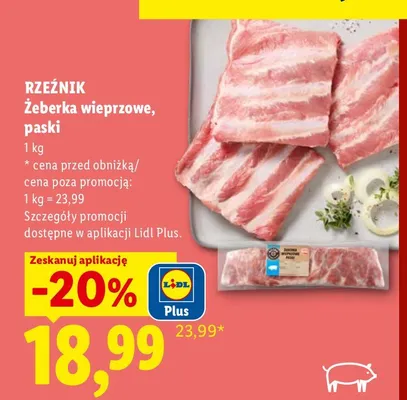 Żeberka wieprzowe paski Rzeźnik promocja w Lidl