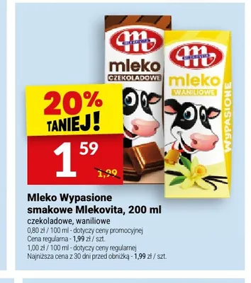 Mleko smakowe waniliowe Mlekovita promocja w Twój Market