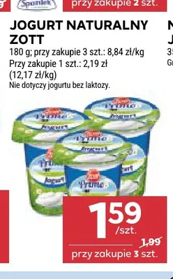 Jogurt naturalny Zott promocja w Stokrotka