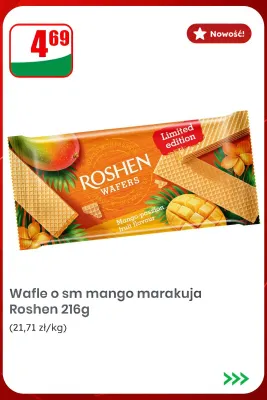 Wafle o smaku mango marakuja Roshen promocja w Dino