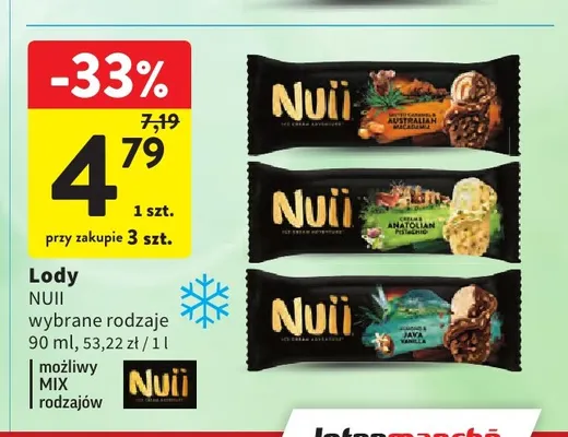 Lody Nuii Salted Caramel & Australian Macadamia promocja w Intermarche