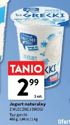 Jogurt naturalny Z Mlecznej Drogi Typ grecki promocja w Intermarche