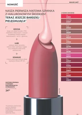 Matowa szminka z kwasem hialuronowym Hydramatic promocja w AVON